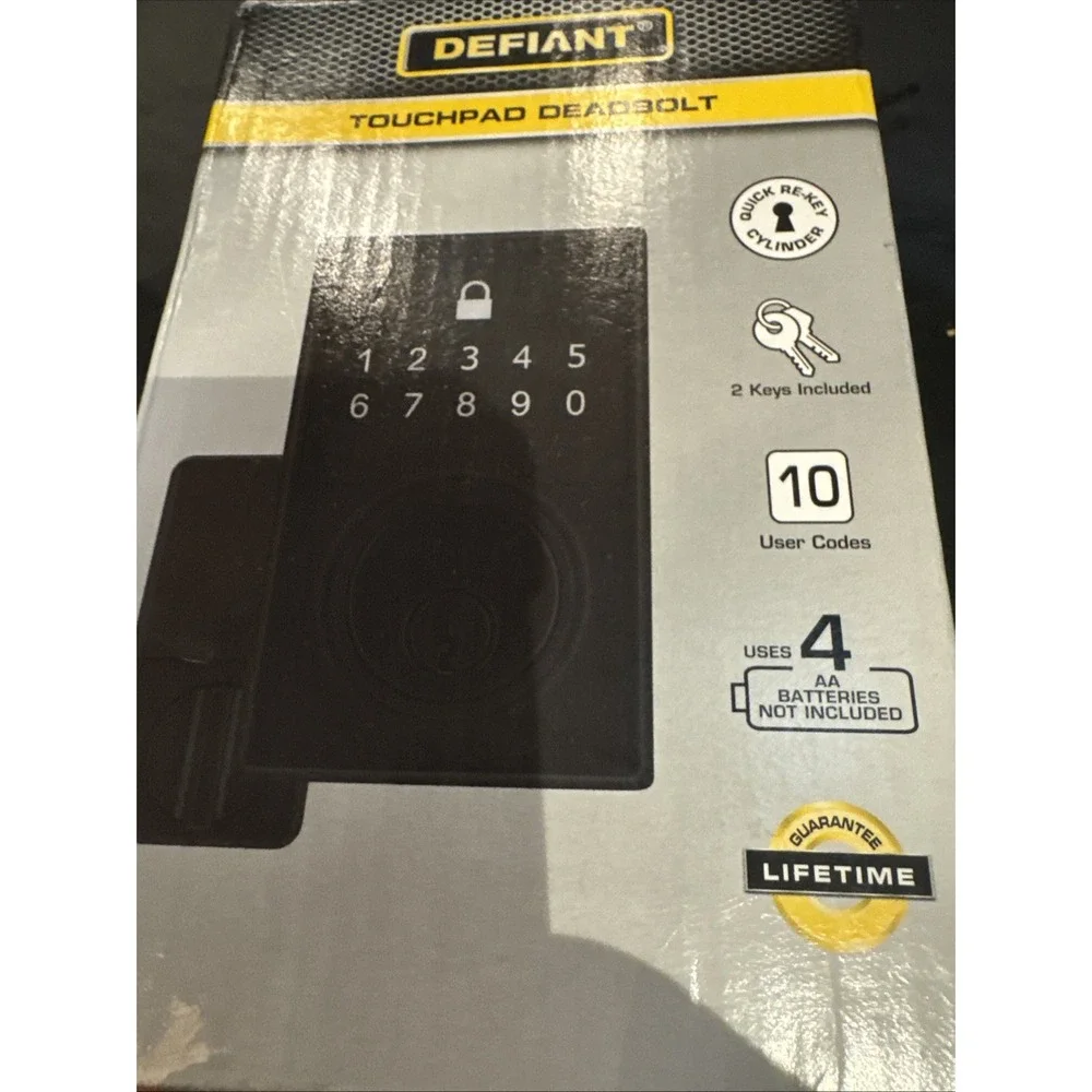Defiant Matte Black Touchpad Door‎ Lock Deadbolt Easy Install